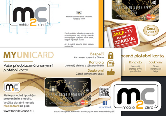 2015 - Klient: mobile2card a.s., Praha / Design loga, tiskoviny
