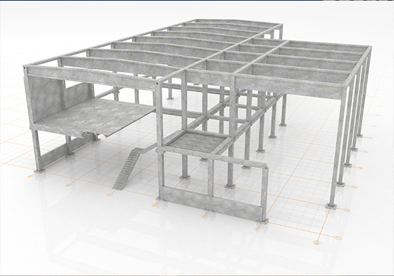 Client: VCES a.s. / 3D models and renders of prefabricated parts from the company's portfolio
